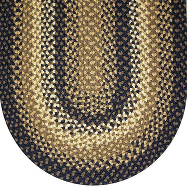 811 Navy Basket Weave Braided Rugs Oval/Round - The Fox Decor